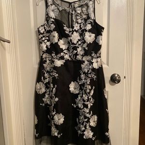 Black floral cocktail dress
